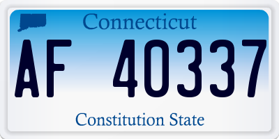 CT license plate AF40337