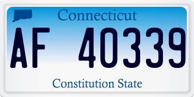 CT license plate AF40339