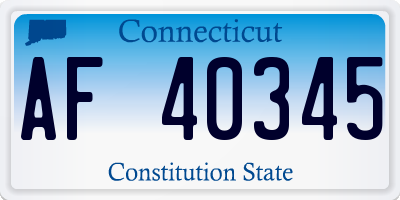 CT license plate AF40345