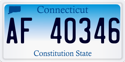 CT license plate AF40346