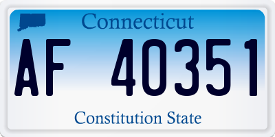 CT license plate AF40351