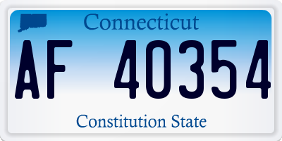 CT license plate AF40354