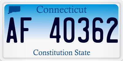 CT license plate AF40362