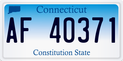 CT license plate AF40371