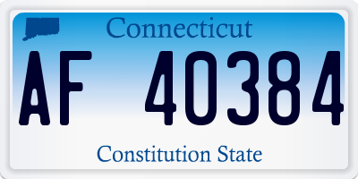 CT license plate AF40384