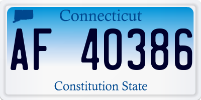 CT license plate AF40386