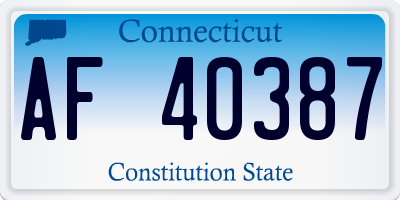 CT license plate AF40387