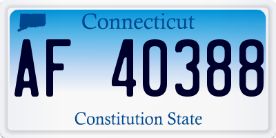 CT license plate AF40388