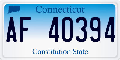CT license plate AF40394