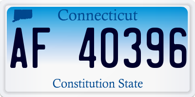 CT license plate AF40396