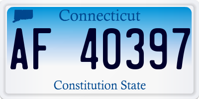 CT license plate AF40397
