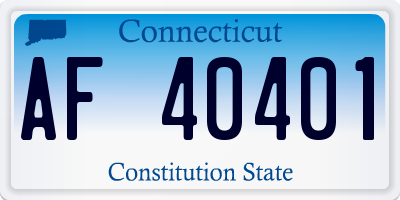 CT license plate AF40401