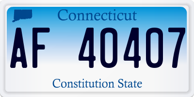 CT license plate AF40407
