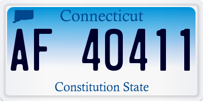 CT license plate AF40411
