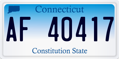 CT license plate AF40417