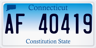 CT license plate AF40419