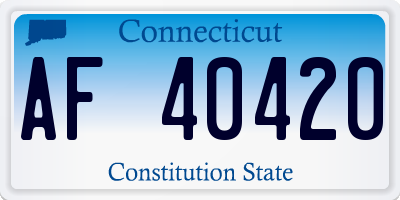 CT license plate AF40420