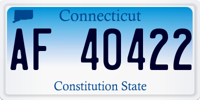 CT license plate AF40422
