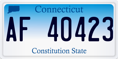 CT license plate AF40423