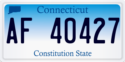 CT license plate AF40427