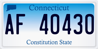 CT license plate AF40430