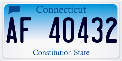 CT license plate AF40432