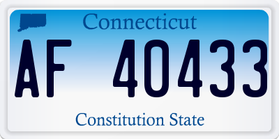 CT license plate AF40433