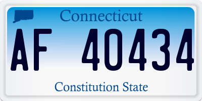 CT license plate AF40434