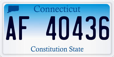 CT license plate AF40436