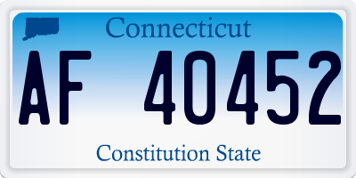 CT license plate AF40452
