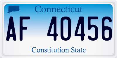 CT license plate AF40456
