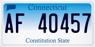 CT license plate AF40457