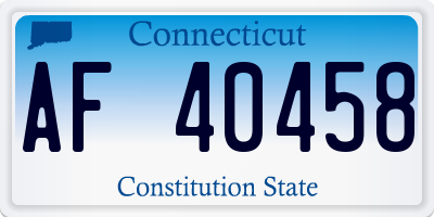 CT license plate AF40458
