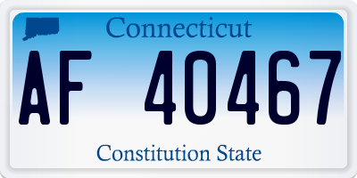 CT license plate AF40467