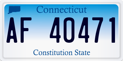 CT license plate AF40471
