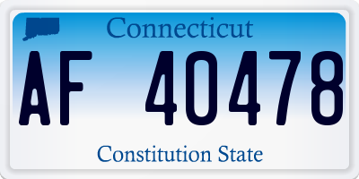 CT license plate AF40478