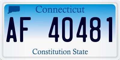CT license plate AF40481