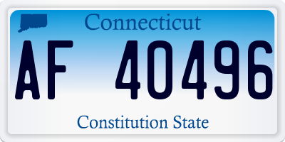 CT license plate AF40496