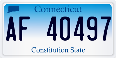 CT license plate AF40497
