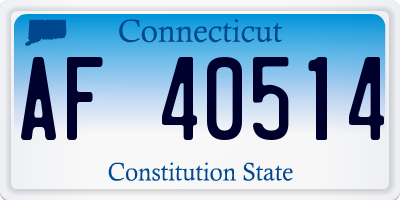 CT license plate AF40514