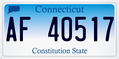CT license plate AF40517
