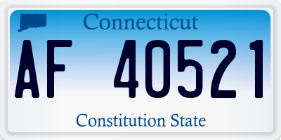 CT license plate AF40521