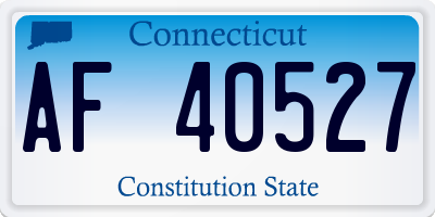 CT license plate AF40527