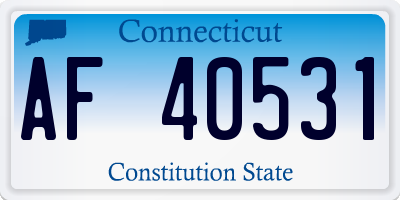 CT license plate AF40531