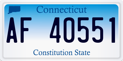 CT license plate AF40551