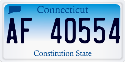 CT license plate AF40554