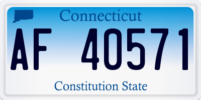 CT license plate AF40571