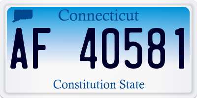 CT license plate AF40581