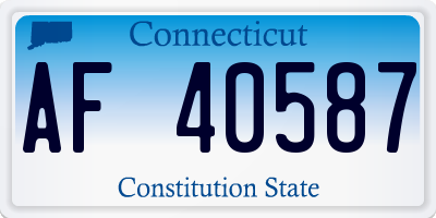 CT license plate AF40587