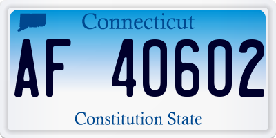 CT license plate AF40602